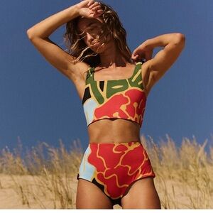 Free People Bisayas High-Waisted Surf Bottoms in Yin Sz Medium NWT